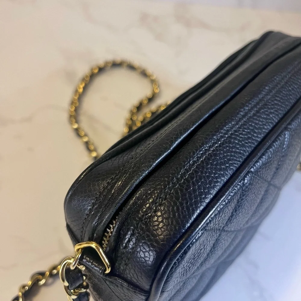 SOLD Vintage Small Chanel Black Caviar Camera Bag - Picture 10 of 16